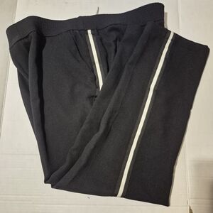 A New Day BLACK Jogger Pants W/ Black/White/Black Stripe Casual NWOT Size X/14W